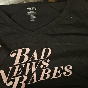 Torrid Black and Pink Short Sleeve Tee